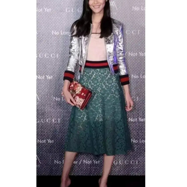 [BUNJANG] Gucci Leather Jacket (Silver) / 구찌 메탈실버 양가죽자켓 새상품급 팝니다!! 너무 예쁜 아이템!