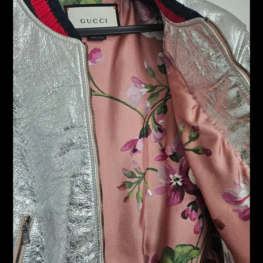 [BUNJANG] Gucci Leather Jacket (Silver) / 구찌 메탈실버 양가죽자켓 새상품급 팝니다!! 너무 예쁜 아이템!