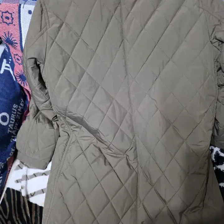 [BUNJANG] Khaki Reversible Quilted Check Coat / 카키색 퀼팅 체크 리버시블코트