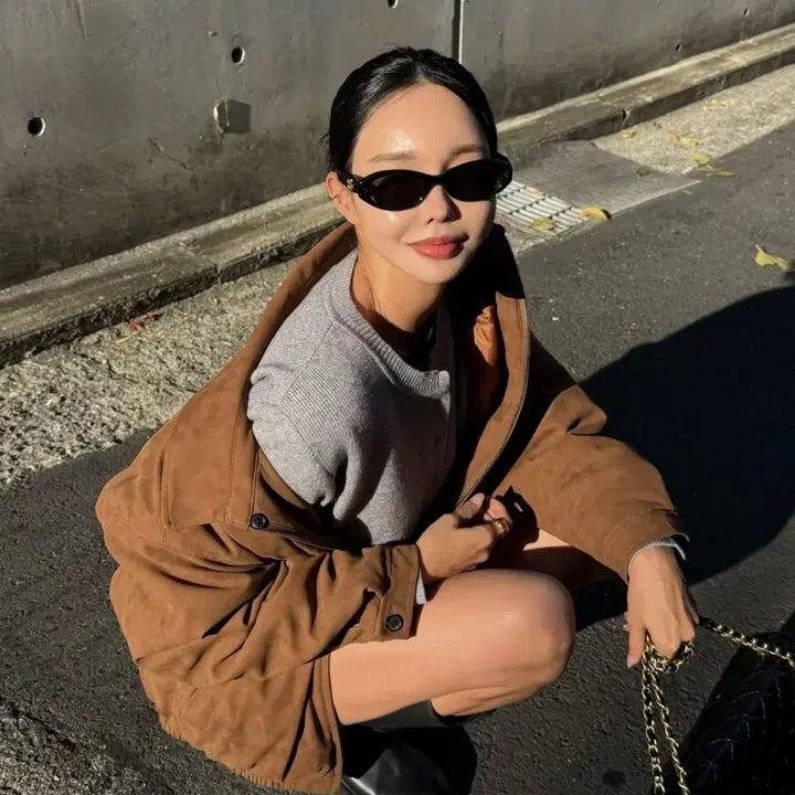 [BUNJANG] Don't Be Rate Shearling Collar Suede Jacket / 돈비레잇 시어링 카라 스웨이드 자켓_카멜