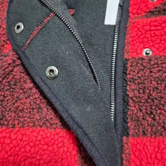 [BUNJANG] Old Navy Red Black Plaid Fleece Jacket (Size S) / 올드네이비 레드 블랙 체크 뽀글이 플리스 자켓