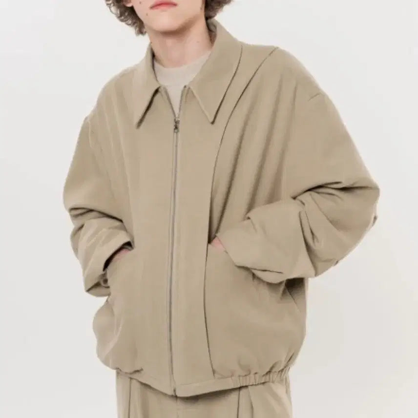 [BUNJANG] B.SLOW Zip-up Jacket Beige L / 비슬로우 집업 자켓 베이지 L