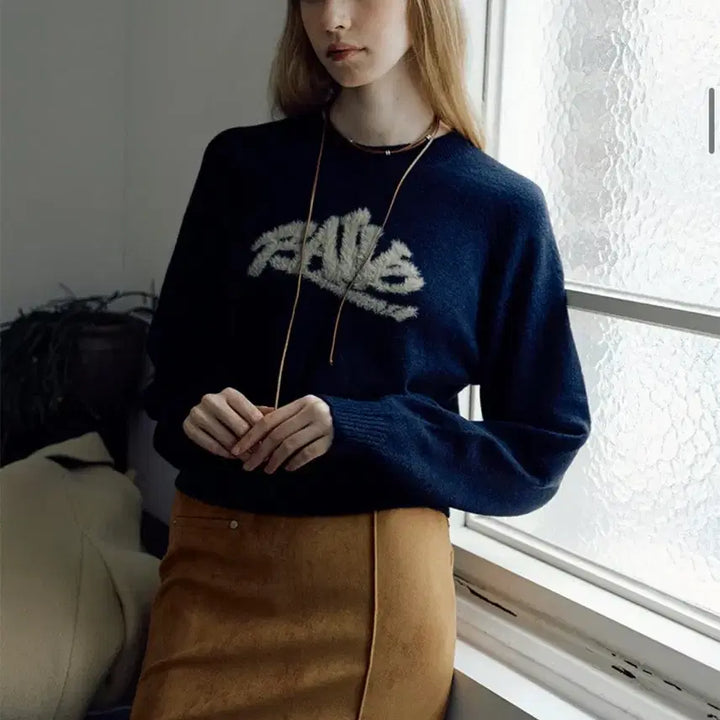 [BUNJANG] RAIVE Alpaca Knit Navy Sweater / 택o 새상품) 레이브 RAIVE 알파카 니트 네이비(01s)