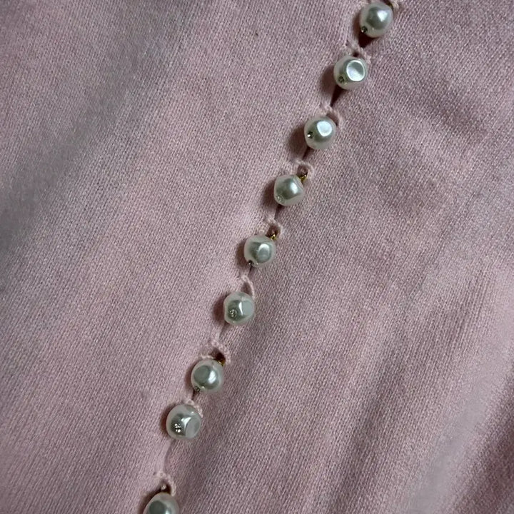 [BUNJANG] Pink Cashmere Short Sleeve Knit / 핑크캐시미어 반팔 니트