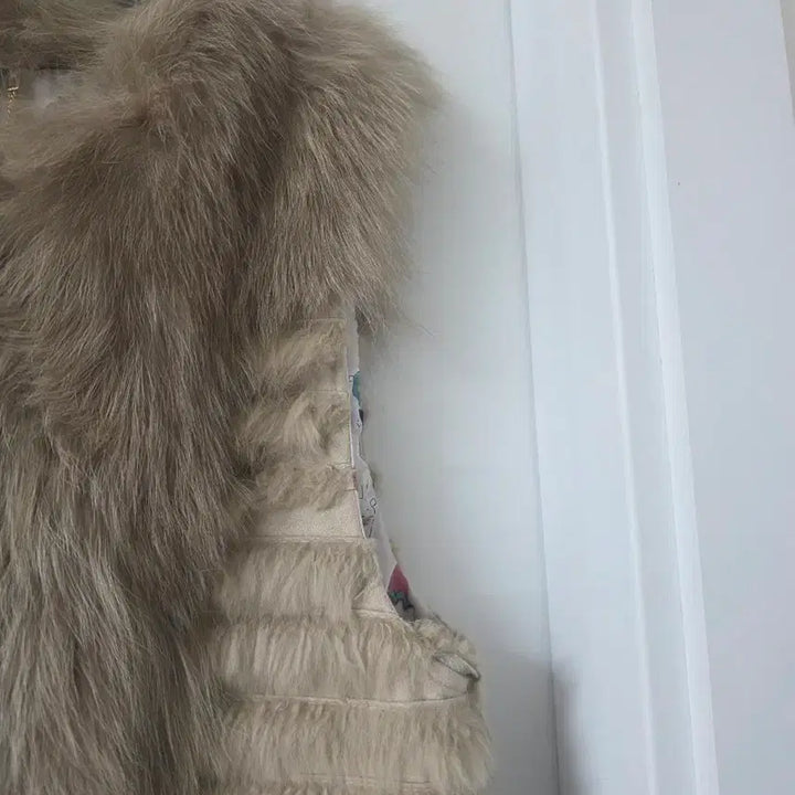 [BUNJANG] Gray Fox Rabbit Anacapri Fur Vest / 그레이 폭스 래빗 퍼베스트 아나카프리  털조끼 여우 토끼