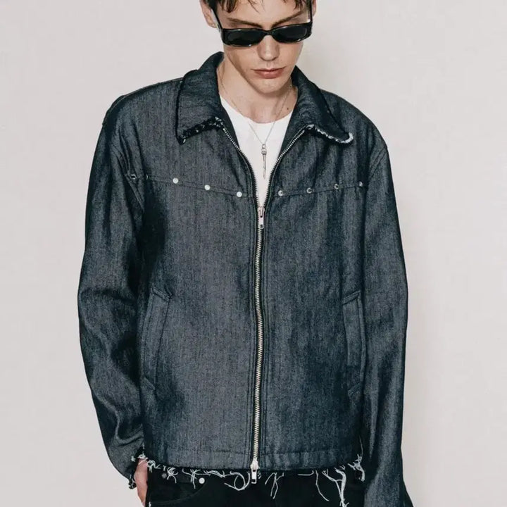 [BUNJANG] Indigo Stuff Cut Off Jacket / 스터프 컷 오프 자켓 인디고