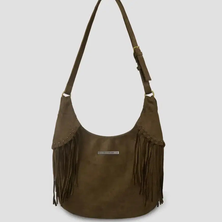 [BUNJANG] Chic's Bohemian Tassel Studded Shoulder Bag / 칙스 보헤미안 테슬 스터드 숄더백