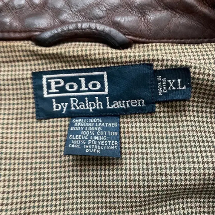 [BUNJANG] Polo Brown Leather Jacket / 폴로 브라운 레더 자켓 양가죽