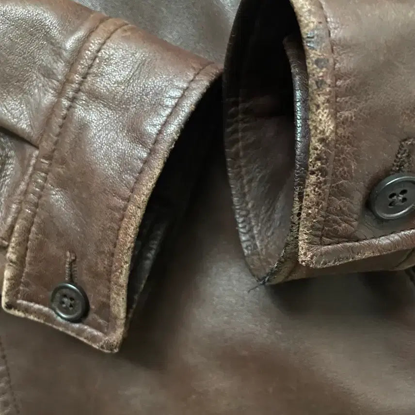 [BUNJANG] Polo Brown Leather Jacket / 폴로 브라운 레더 자켓 양가죽