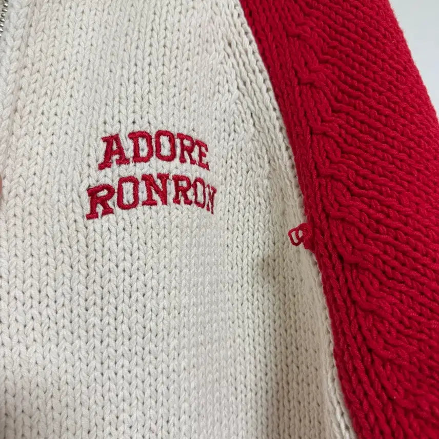 [BUNJANG] 88 Cowichan Knit Zip-up / 론론 88 코위찬 니트 집업 크림 레드