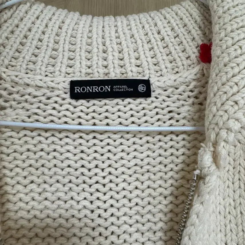 [BUNJANG] 88 Cowichan Knit Zip-up / 론론 88 코위찬 니트 집업 크림 레드