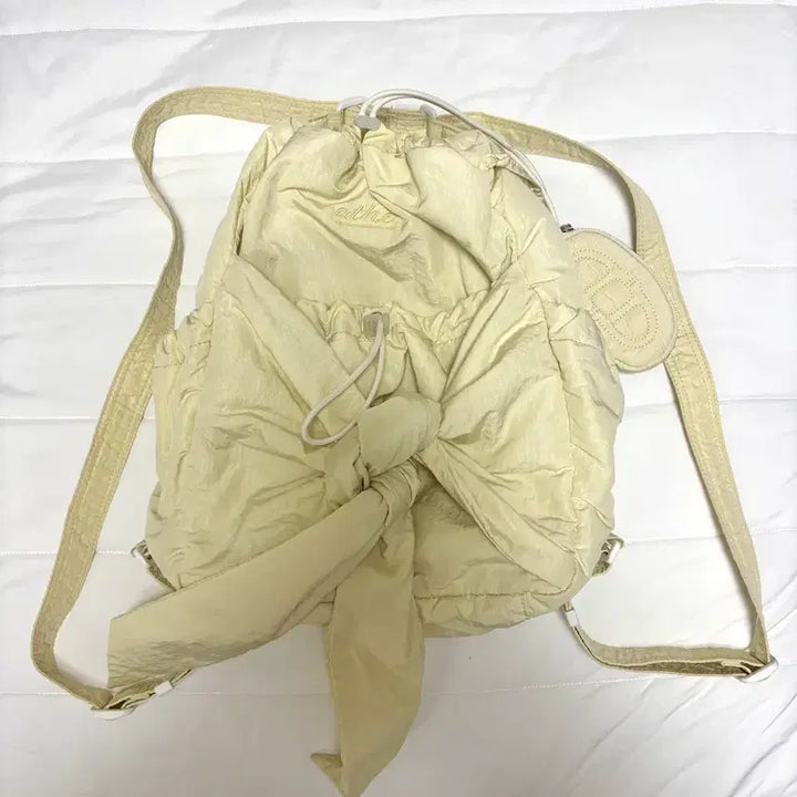 [BUNJANG] Atte Vanessa Bruno Lemon Yellow Backpack/Shoulder Bag S / 아떼바네사브루노 리본백팩 겸 숄더백 레몬옐로우 S