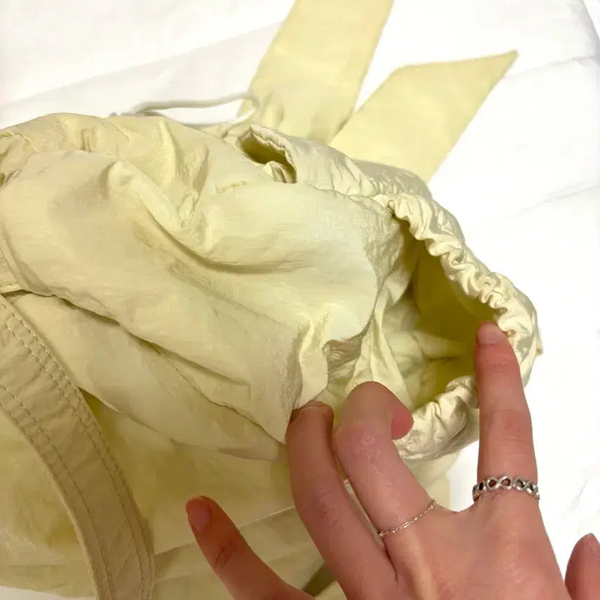 [BUNJANG] Atte Vanessa Bruno Lemon Yellow Backpack/Shoulder Bag S / 아떼바네사브루노 리본백팩 겸 숄더백 레몬옐로우 S