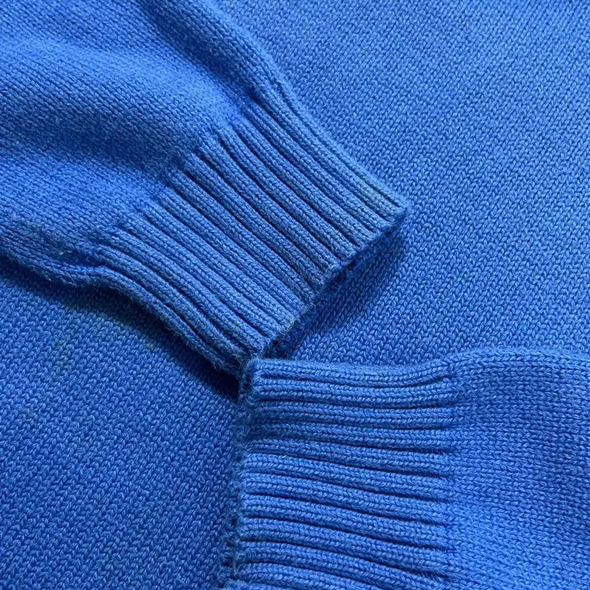 [BUNJANG] Polo Ralph Lauren Blue Half Knit Zip-up / 폴로 랄프로렌 블루 하프 니트집업