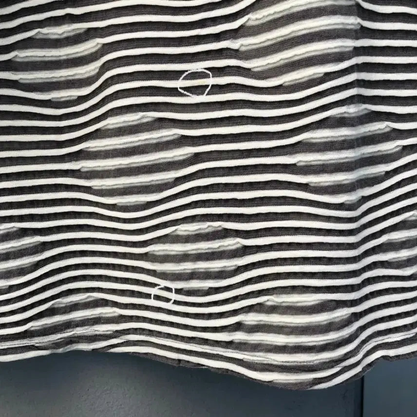 [BUNJANG] Vintage Gray Striped Layered T-Shirt / 빈티지 그레이 스트라이프 레이어드 티셔츠