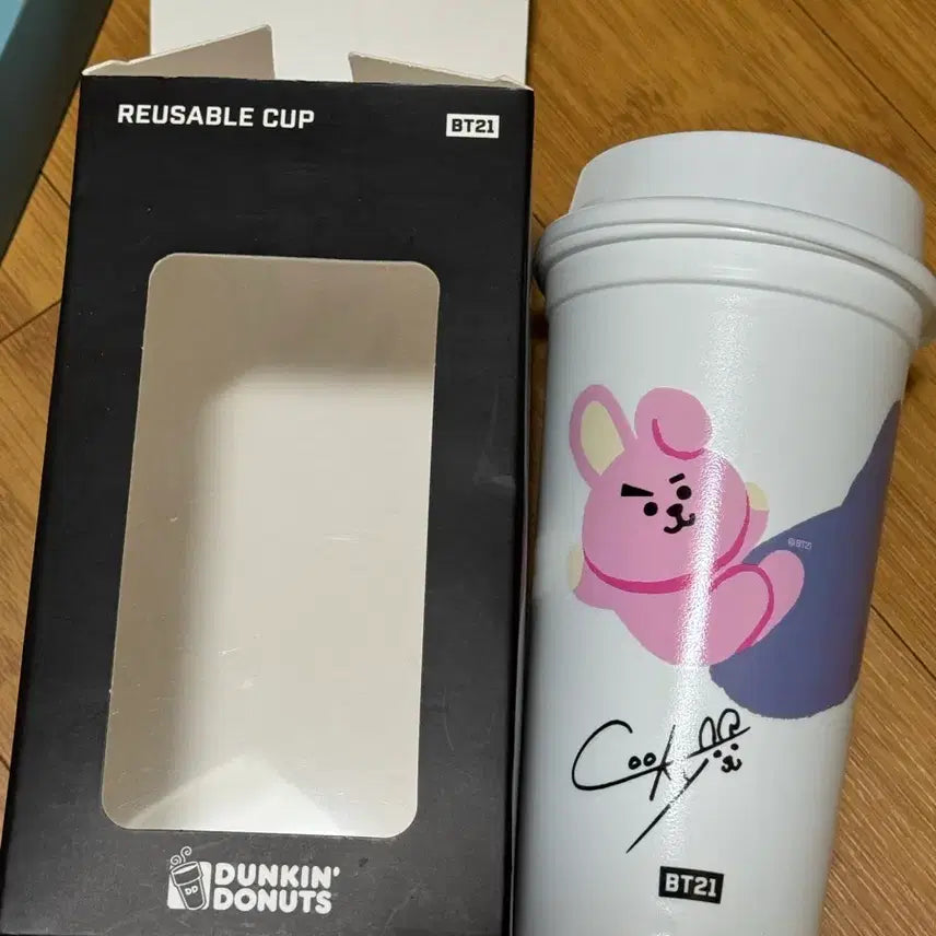 방탄소년단 비티21 BT21 던킨 도너츠 콜라보 리유저블컵 쿠키 텀블러
