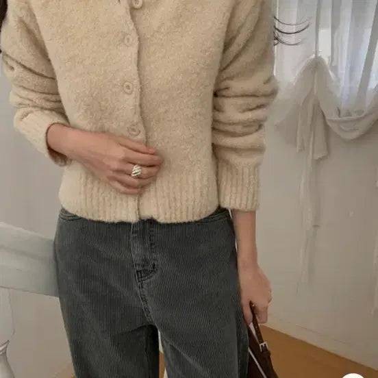 [BUNJANG] MIELLE Boucle Wool Cardigan / MIELLE 미엘 부클 울 가디건 카라 니트 가디건