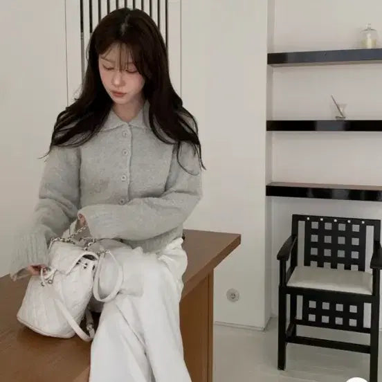 [BUNJANG] MIELLE Boucle Wool Cardigan / MIELLE 미엘 부클 울 가디건 카라 니트 가디건