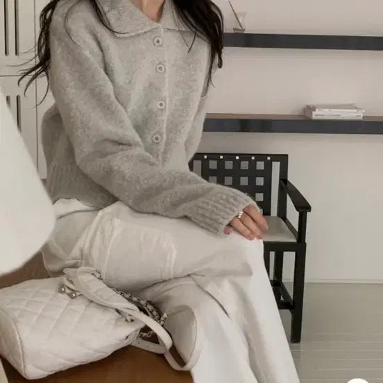 [BUNJANG] MIELLE Boucle Wool Cardigan / MIELLE 미엘 부클 울 가디건 카라 니트 가디건