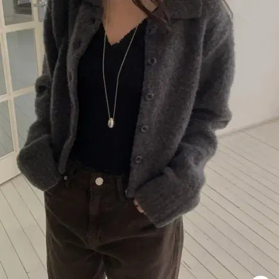 [BUNJANG] MIELLE Boucle Wool Cardigan / MIELLE 미엘 부클 울 가디건 카라 니트 가디건