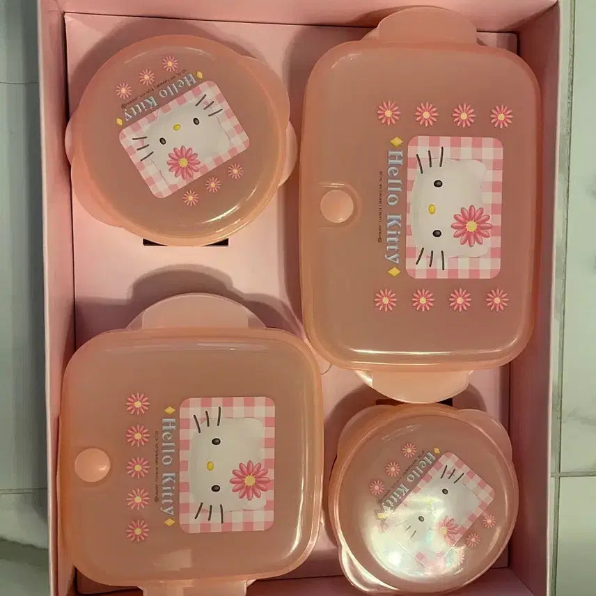 [BUNJANG] Sanrio Pink Daisy Kitty Vintage Storage Box / 산리오 핑크데이지 키티 고전 수납함 통