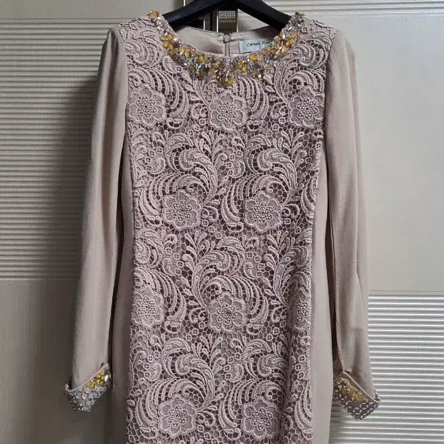 [BUNJANG] OBJET Lace Wool Dress / 오브제 레이스 모직 원피스