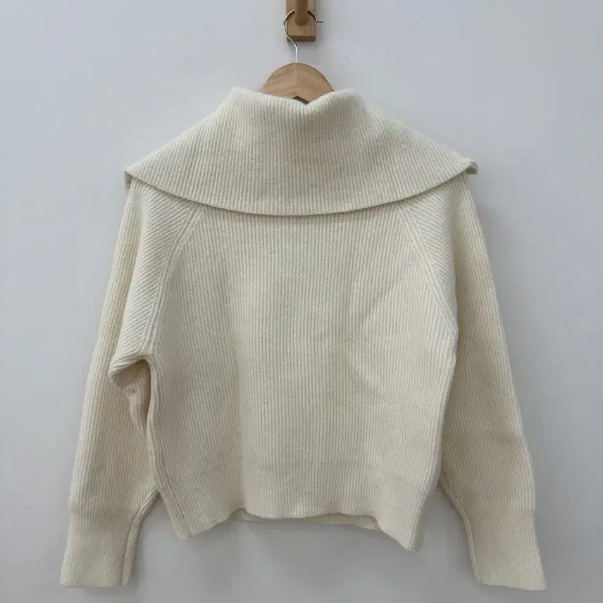 [BUNJANG] Ivory Half-Zip Knit Sweater / 아이보리 하프집업 니트
