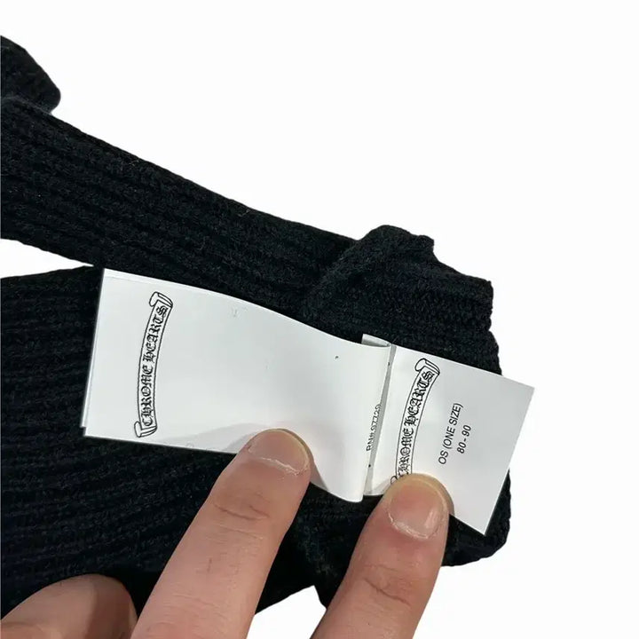 [BUNJANG] Chrome Hearts Cashmere Plus Patch Fingerless Gloves / 크롬하츠 캐시미어 플러스 패치 핑거리스 장갑