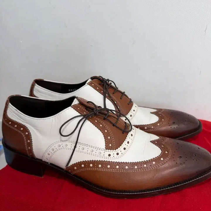 [BUNJANG] Moon's Handmade Men's Wingtip Brogue Shoes / 윙팁 브로그 남성 구두 브라운/화이트 문스수제화 협찬용