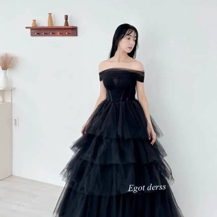[BUNJANG] Self Wedding Dress for Various Events / 셀프웨딩드레스 2부 피로연 졸업사진 돌잔치 연주회 컨셉사진 블랙드레스