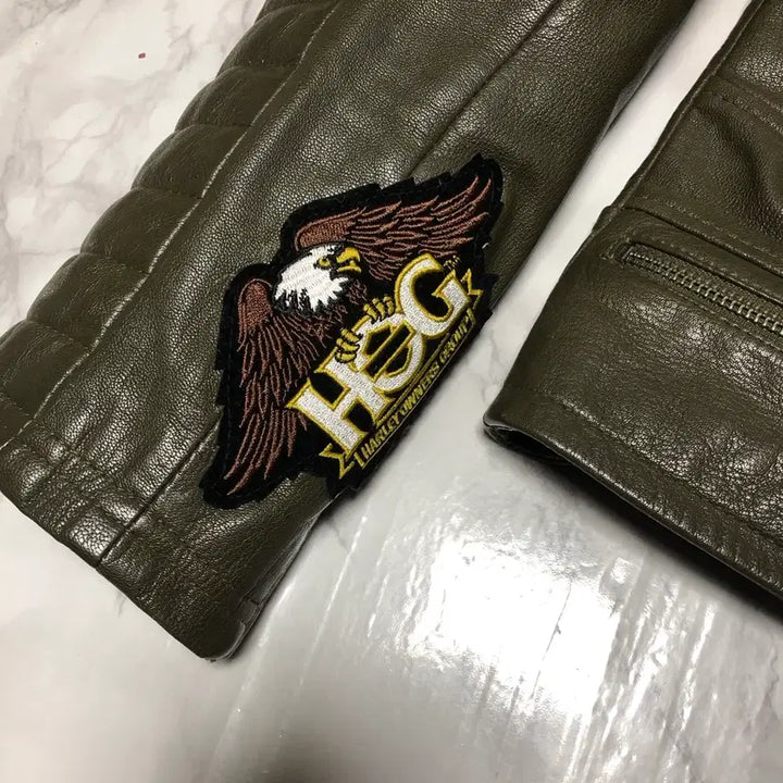 [BUNJANG] Harley Davidson Leather Rider Jacket Patch (Women's) / 할리 데이비슨 가죽 라이더 자켓 패치 여성용