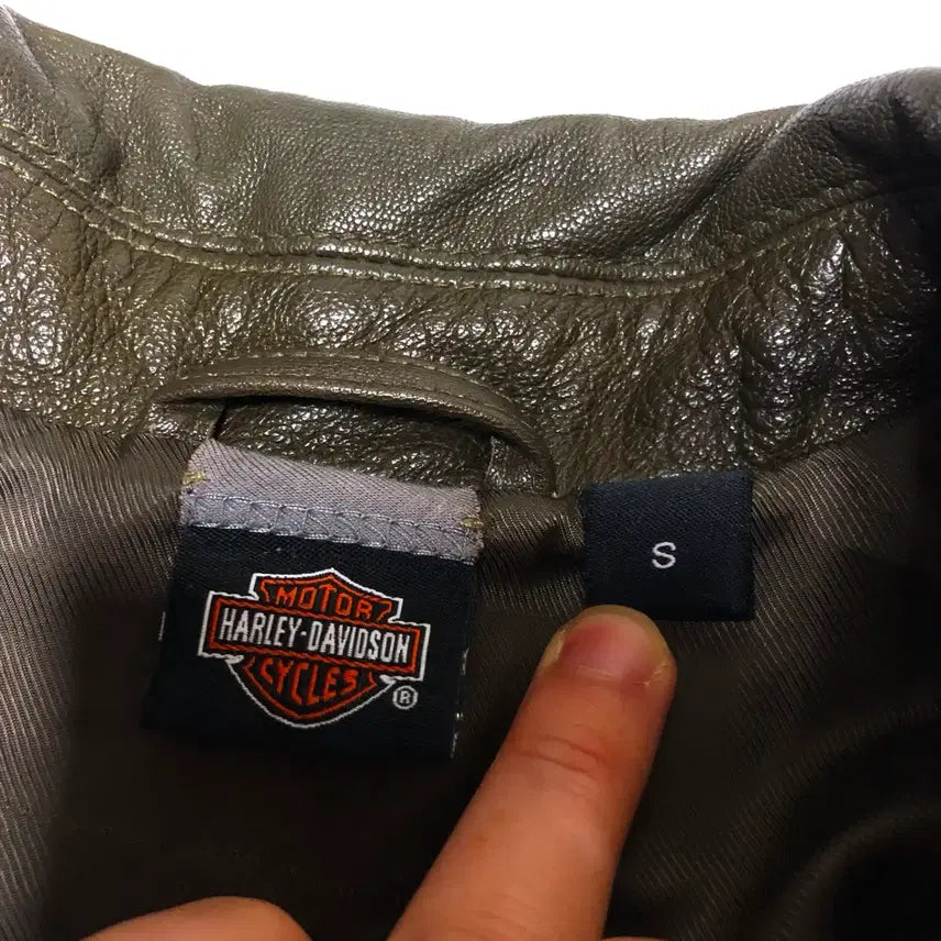 [BUNJANG] Harley Davidson Leather Rider Jacket Patch (Women's) / 할리 데이비슨 가죽 라이더 자켓 패치 여성용