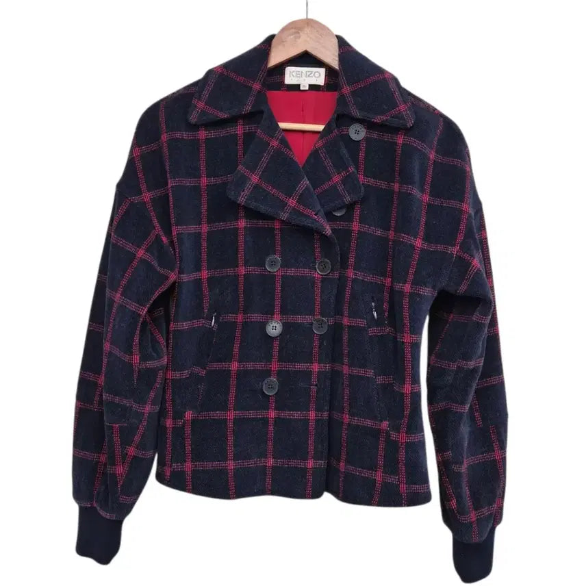 [BUNJANG] KENZO Check Double Button Jacket / KENZO 겐조 체크 더블 버튼 자켓