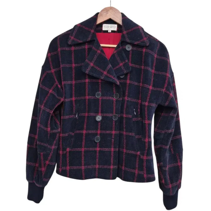 [BUNJANG] KENZO Check Double Button Jacket / KENZO 겐조 체크 더블 버튼 자켓