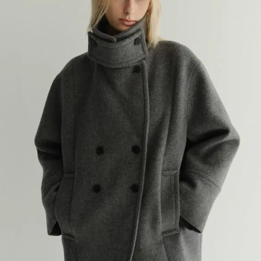 [BUNJANG] IVE Leeseo Owen Coat Gray / 이아 오웬코트 그레이