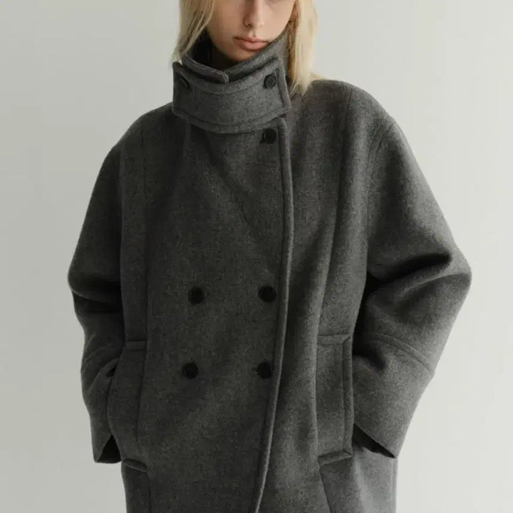 [BUNJANG] IVE Leeseo Owen Coat Gray / 이아 오웬코트 그레이