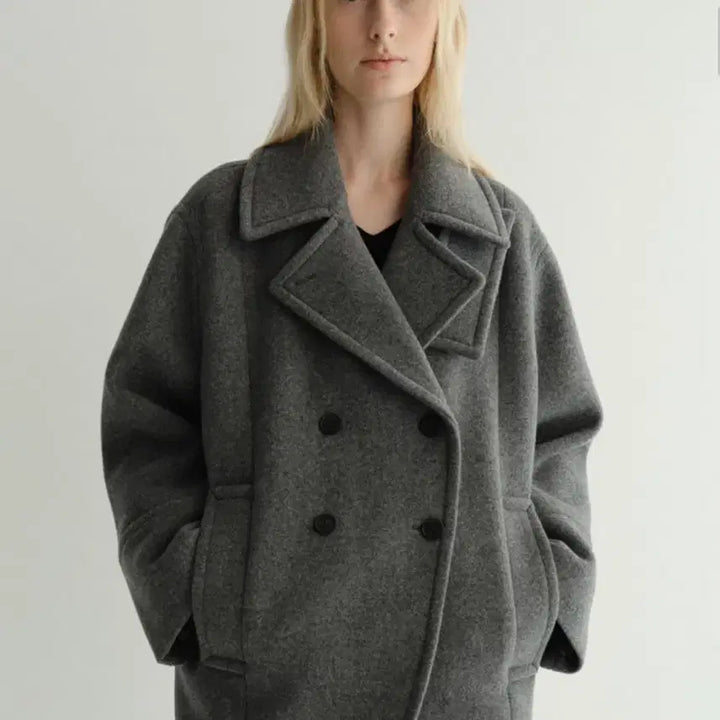 [BUNJANG] IVE Leeseo Owen Coat Gray / 이아 오웬코트 그레이