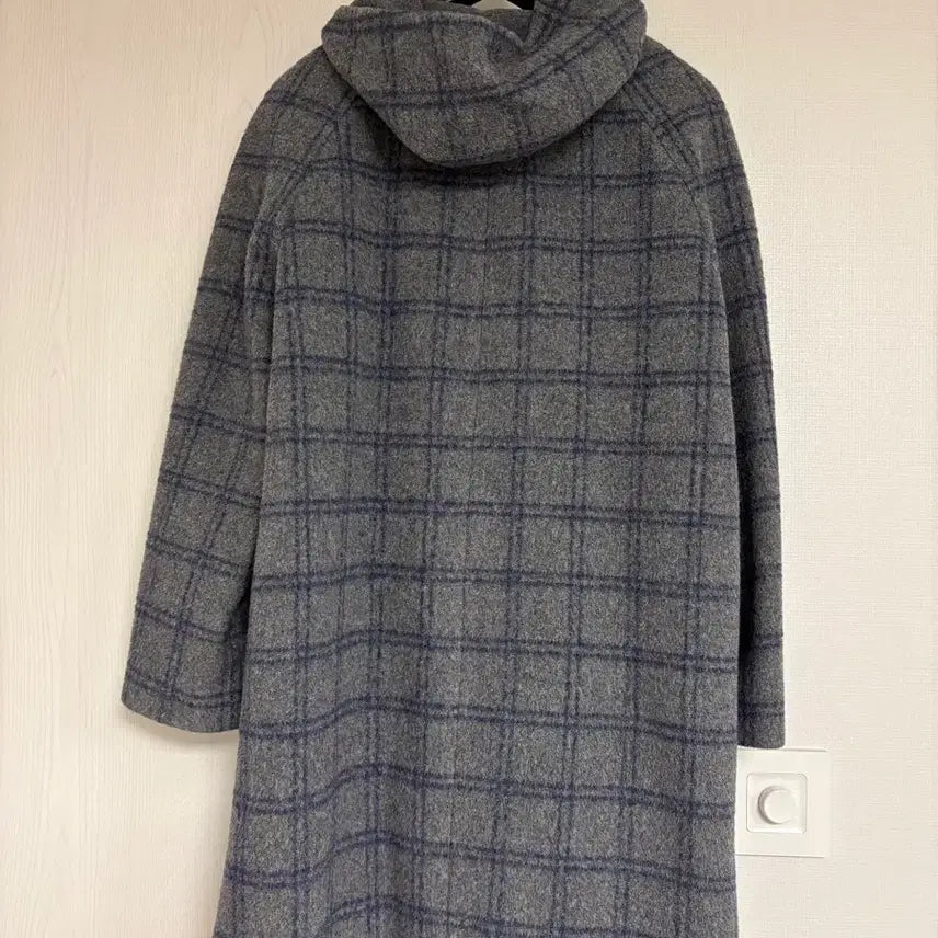 [SOLD OUT] 앤디스클라인 후드 체크 울 알파카 코트