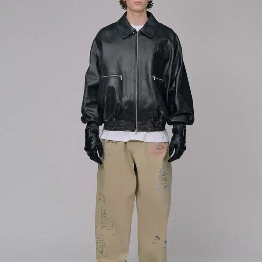 [BUNJANG] Stu Hank Leather Jacket / Stu 행크 레더 자켓