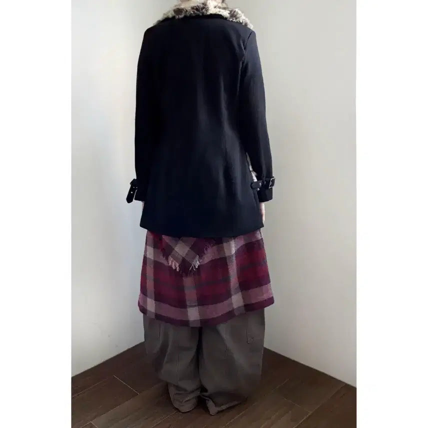 [BUNJANG] Layered Checkered Skirt / 레이어드 체크 스커트