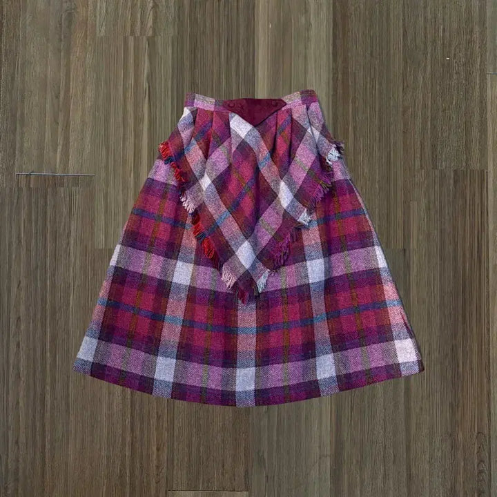 [BUNJANG] Layered Checkered Skirt / 레이어드 체크 스커트