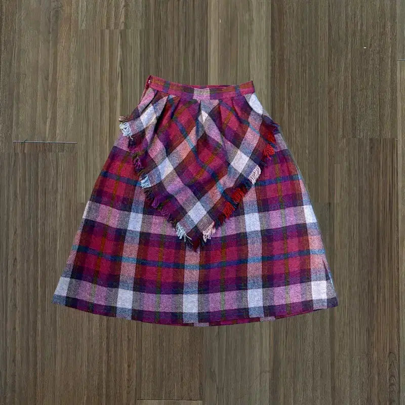 [BUNJANG] Layered Checkered Skirt / 레이어드 체크 스커트