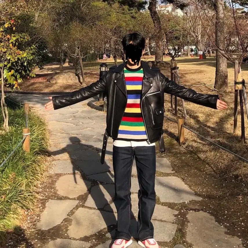 [BUNJANG] Rainbow Stripe Knit / 빔즈 무지개 스트라이프 니트