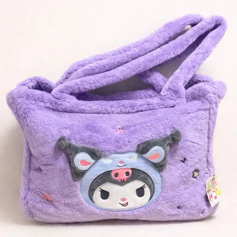 [BUNJANG] Sanrio Kuromi Tote Bag / 산리오 쿠로미 퍼 가방 토트백 대형