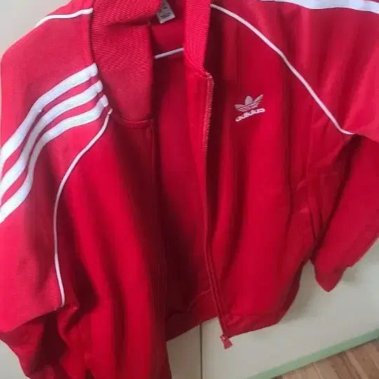 [BUNJANG] Adidas Red Zip-Up Jacket / 아디다스 레드 집업 자켓 (새거)