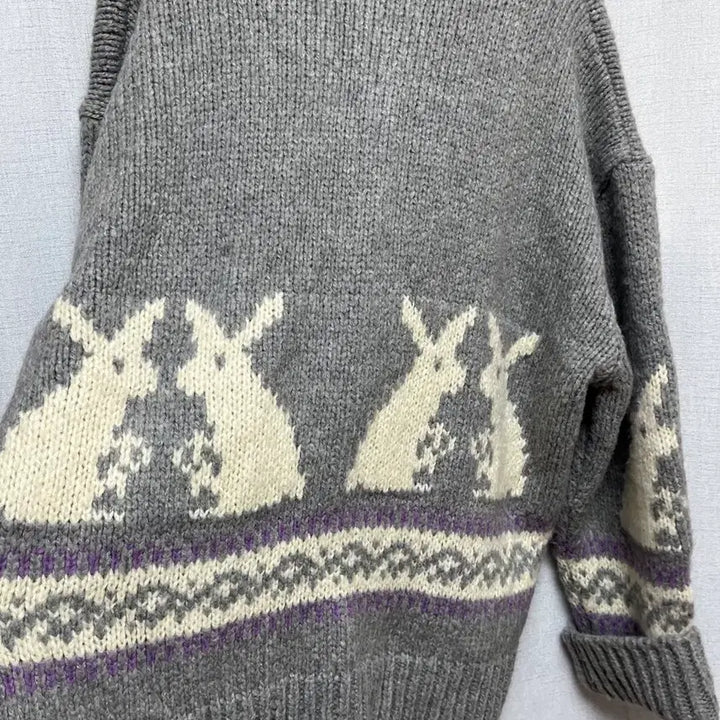 [BUNJANG] Oversized Rabbit Knit Zip-up / 오버핏 토끼 니트 집업(고퀄리티)