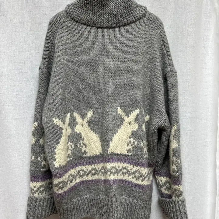 [BUNJANG] Oversized Rabbit Knit Zip-up / 오버핏 토끼 니트 집업(고퀄리티)
