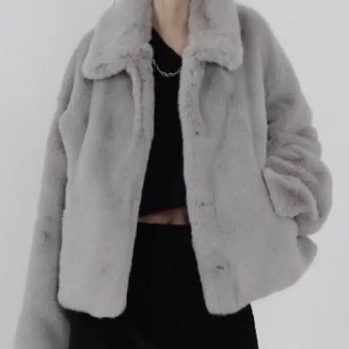 [BUNJANG] Trimming Bird Faux Fur Jacket / 트리밍버드 라운드 포켓 퍼자켓