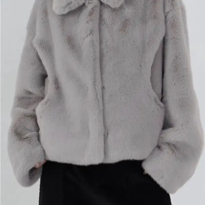 [BUNJANG] Trimming Bird Faux Fur Jacket / 트리밍버드 라운드 포켓 퍼자켓