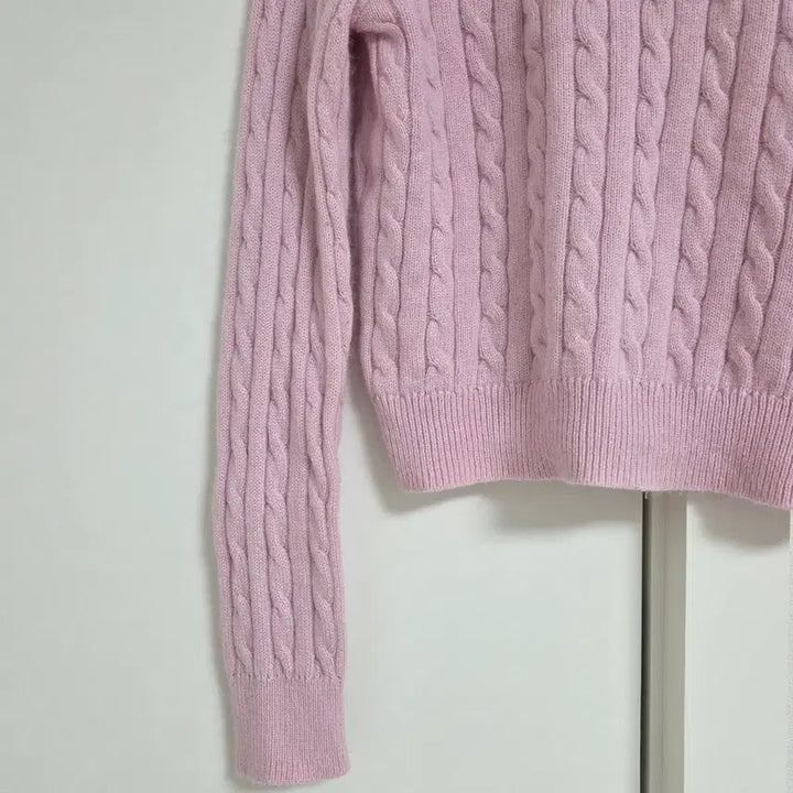 [BUNJANG] Musinsa Standard Women's Angora Blend Cable Knit Sweater [Pink/S] / 무신사스탠다드 우먼즈 앙고라 블렌드 케이블 크루 넥 니트 [핑크/ s]